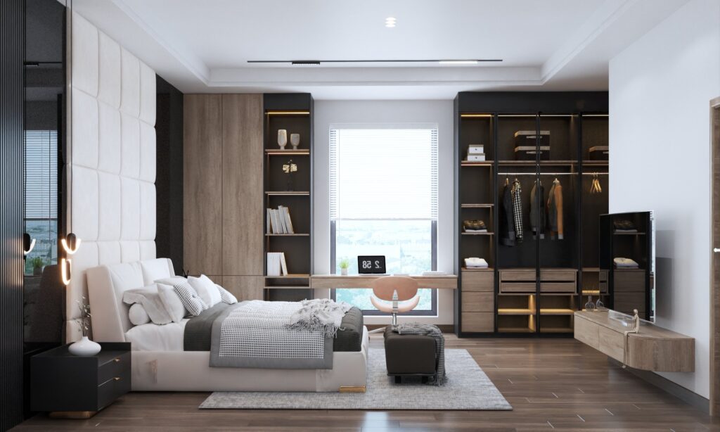 phối cảnh 3D Không gian phòng ngủ nhà Anh Lê