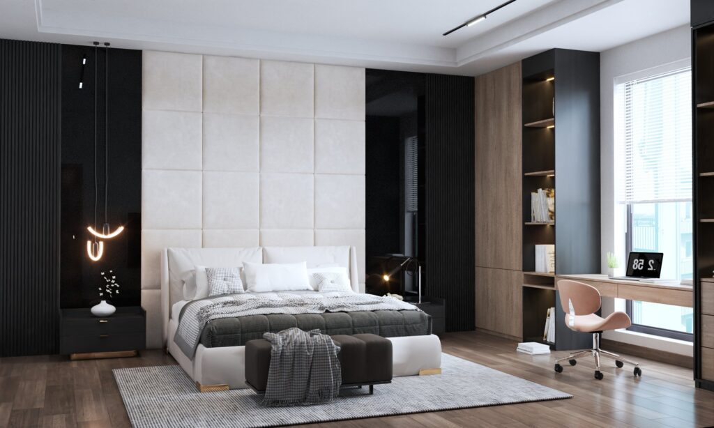 phối cảnh 3D Không gian phòng ngủ nhà Anh Lê