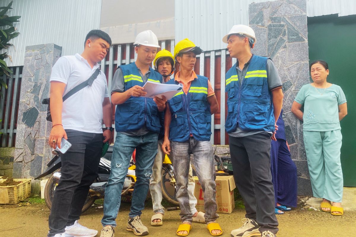 khởi công nhà phố gia đình cô phúc tại thành phố Bảo Lộc do Xây Dựng BLAO thực hiện