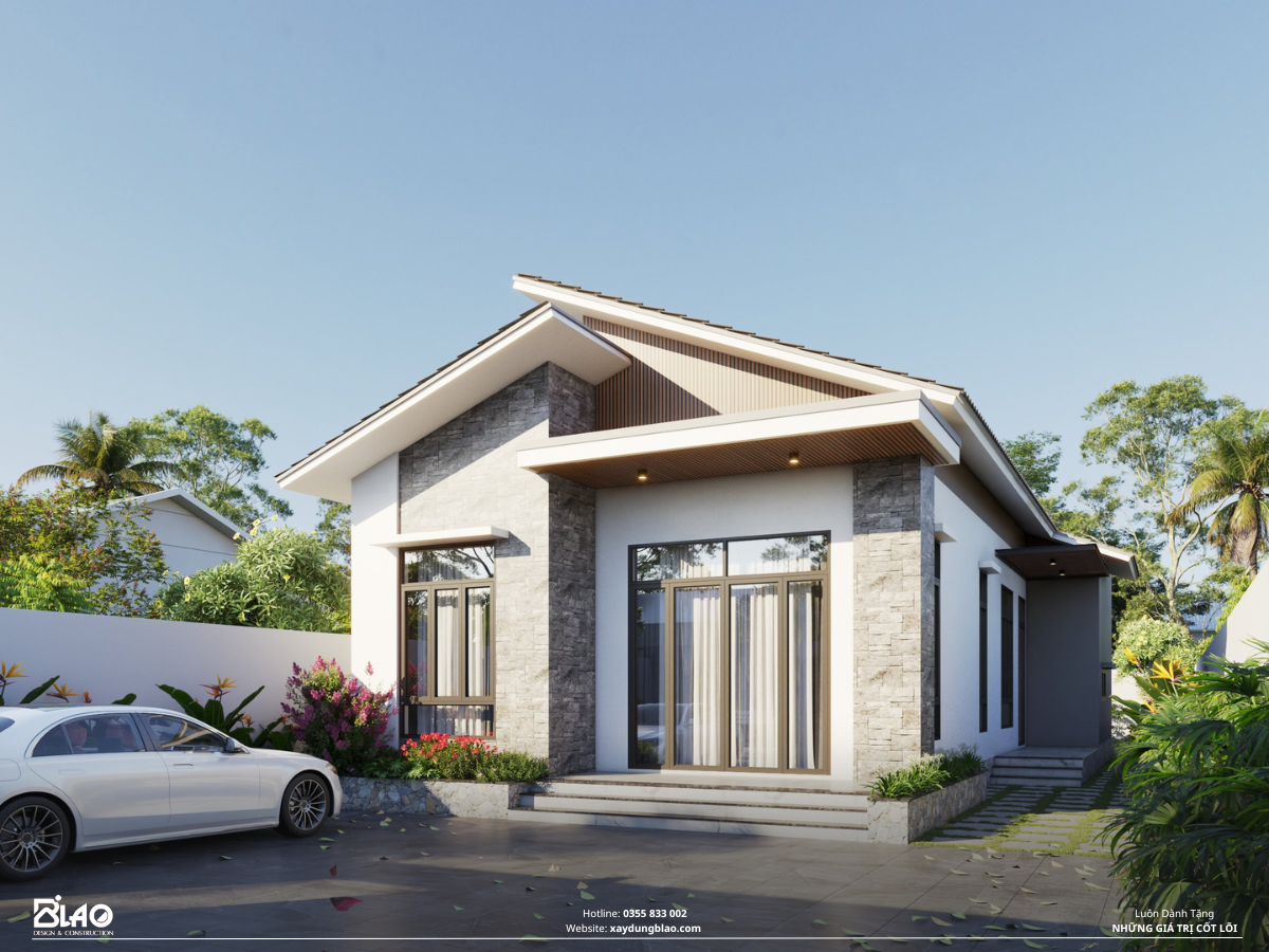 Công trình nhà vườn cấp 4 mái lệch ấn tượng tại Đức Trọng, Lâm Đồng