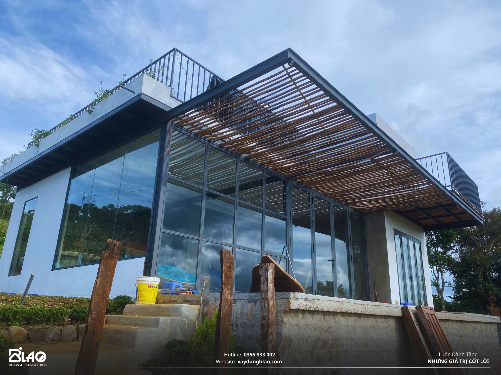 hoàn thiện nhà vườn nghỉ dưỡng 120m2 tại Bảo Lộc