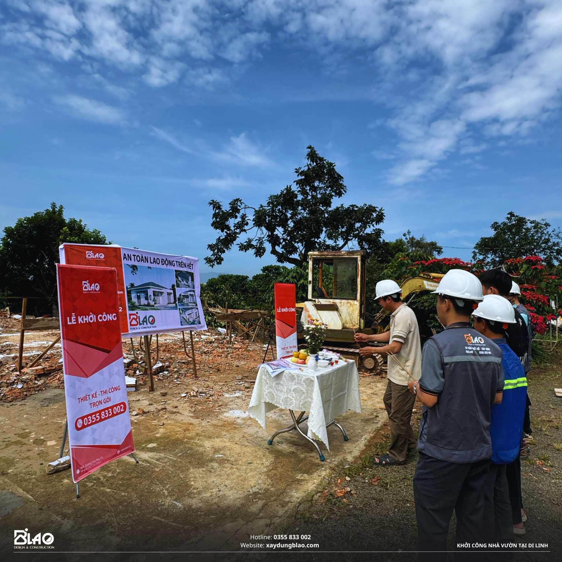 Sáng 05/11/2024 tại Hòa Nam, Di Linh, B'LAO hân hoan khởi công xây dựng ngôi nhà vườn nghỉ dưỡng cho gia đình chú Thưởng