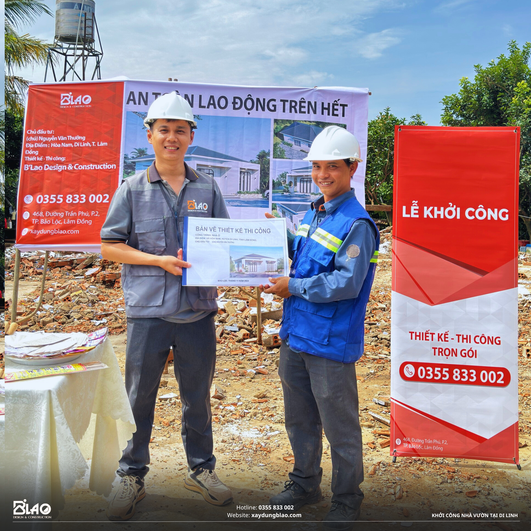 Sáng 05/11/2024 tại Hòa Nam, Di Linh, B'LAO hân hoan khởi công xây dựng ngôi nhà vườn nghỉ dưỡng cho gia đình chú Thưởng