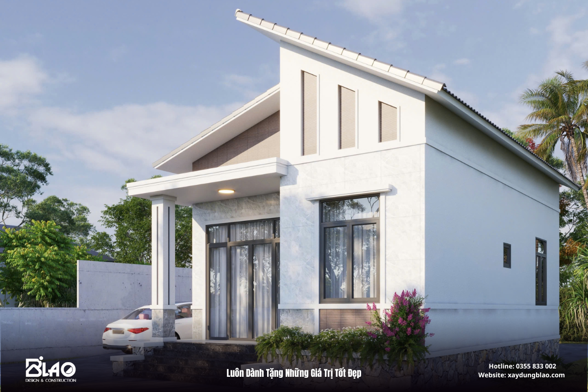 Sau nhiều năm cố gắng, chú quyết định xây dựng ngôi nhà vườn mái lệch nhỏ xinh tại Bảo Lâm – không cần hoành tráng, nhưng phải đủ tiện nghi, đẹp hiện đại và đáng tự hào.