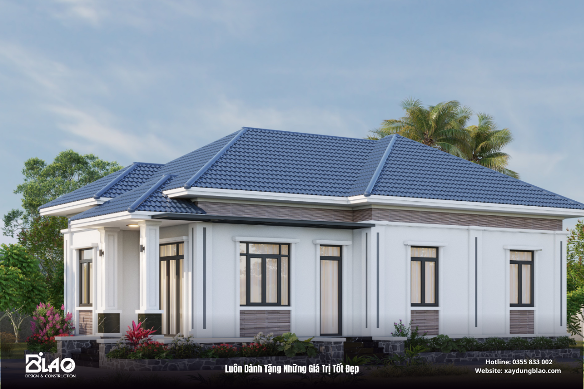 Ngôi nhà vườn mái Nhật 120m² không chỉ mang vẻ đẹp hiện đại pha chút truyền thống mà còn tối ưu không gian.